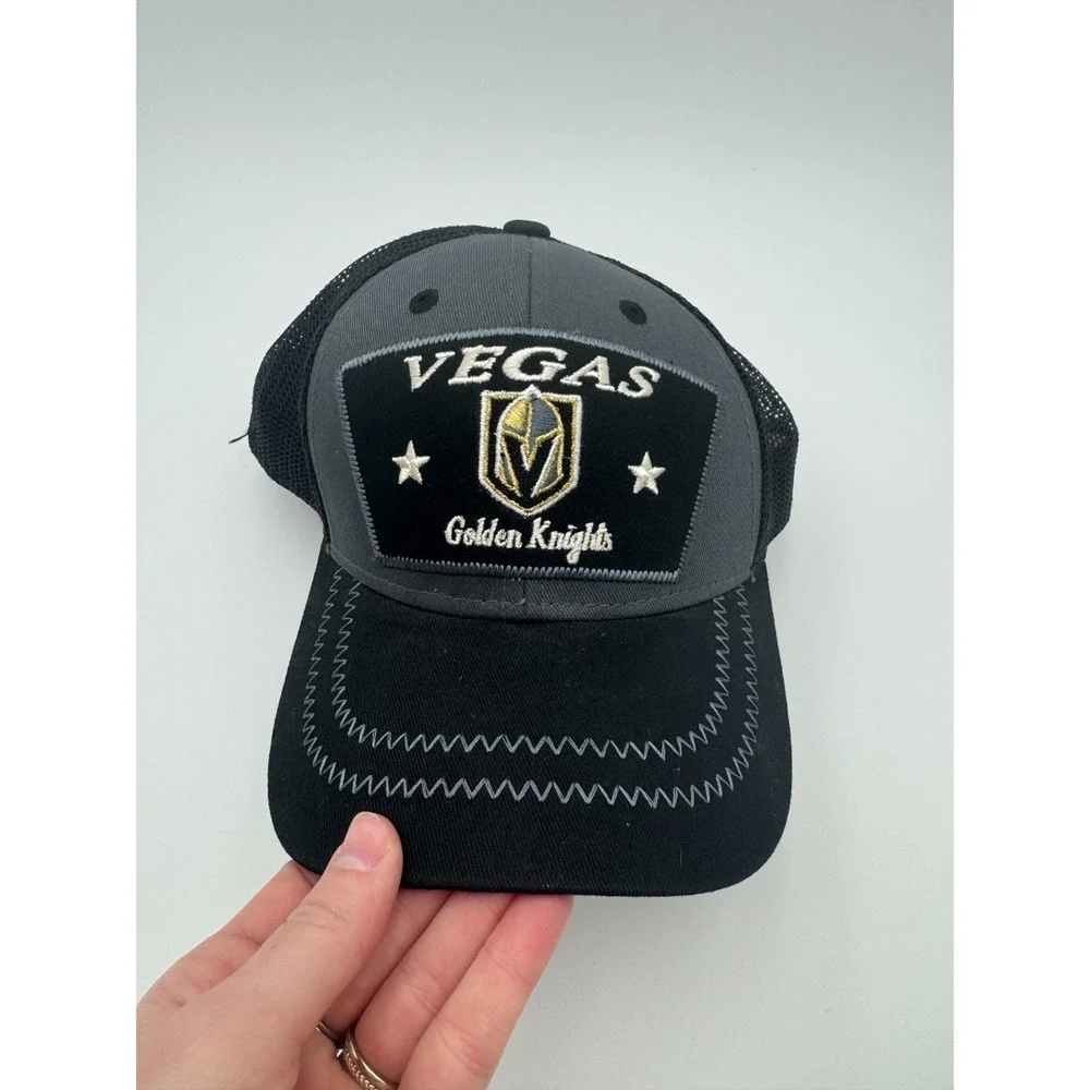 NHL Vegas Golden Knights Girls (7-16) Cap Charcoal Gray Black Cotton Trucker Hat